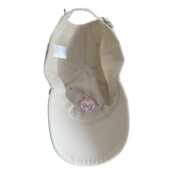 NWT Life Is Good Chill Cap Strapback Hat Flip Flops Heart Lauderdale Khaki Pink - Picture 4 of 8